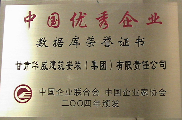 2004年中国优秀企业奖